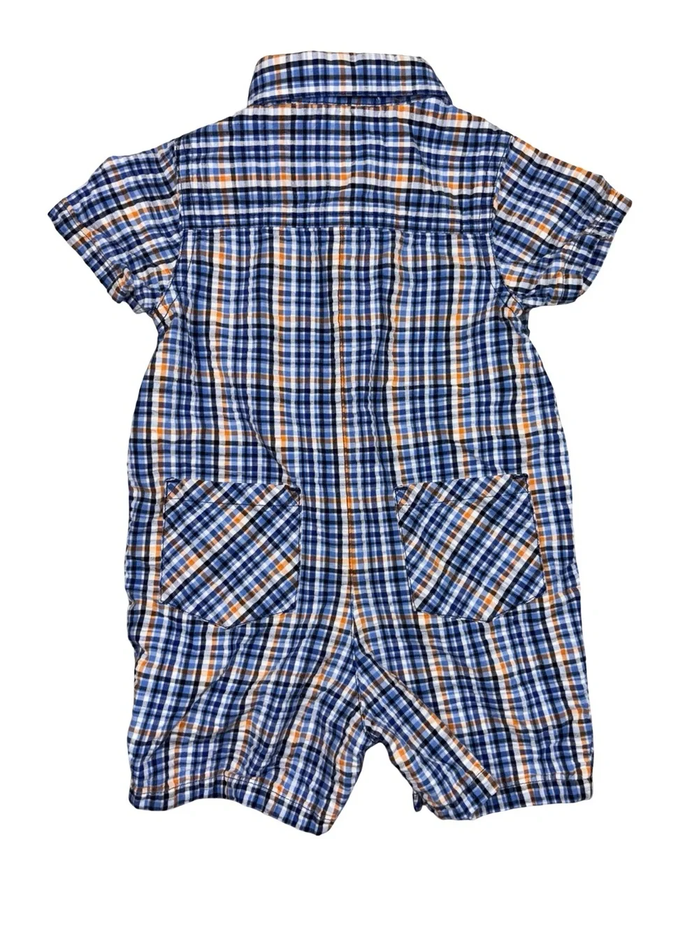 Janie & Jack‎ Plaid Nautical Romper 6-12M Preppy Baby Boy EUC